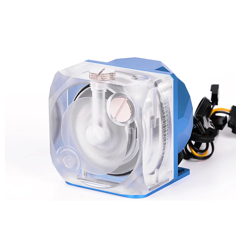 SYSCOOLIN D5 5 в RBW водяной насос водяного охлаждения чехол для компьютера PWM 22 Вт G1/" диаметр 65 мм RGB Освещение серебро/синий/красный SC-P90 - Цвет лезвия: Blue