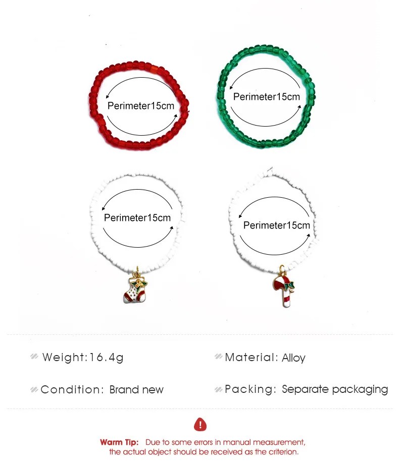 4 шт./1 упаковка браслет с рисовой бусиной | Украшения и аксессуары