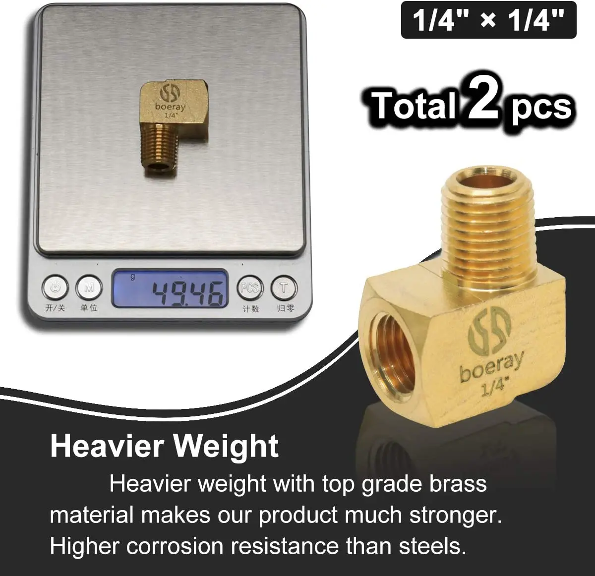 Латунный фитинг 2шт угловой патрубок 90 градусов для улицы наружная труба 1/4 дюйма