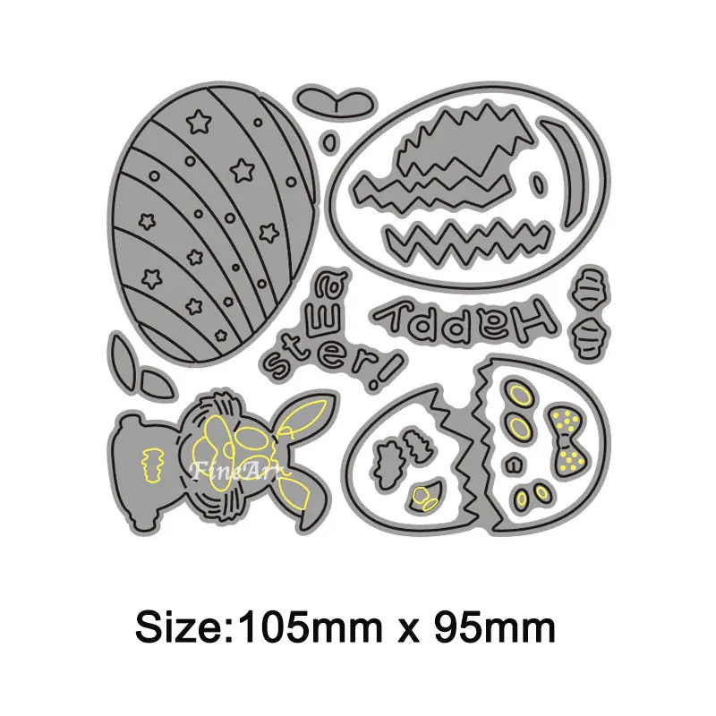 

New Cutting Dies For 2021 Happy Easter Bunny Eggs Metal Cutting Dies And Stamps Stencil Scrapbooking Embossing Album Decoration