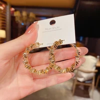 fashion new personality irregular metal hoop earrings ladies exaggerated atmosphere popular temperament jewelry accessories