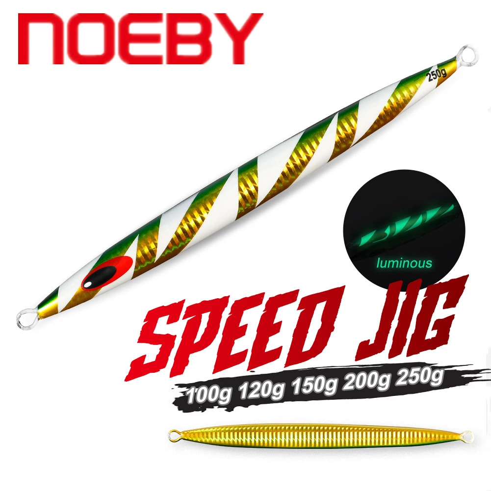 

NOEBY Metal Jig Fishing Lure 100g 120g 150g 200g 250g Saltwater Trolling Hard Bait Bass Fishing Tackle Trout Jigging Lure Jigs