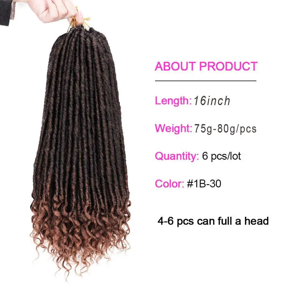 Умный оплетка богиня Locs вязание Крючком 16/20 дюймов искусственные эффектом