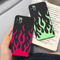 artistic personality flame pattern phone case for iphone x xr xs xsmax 11 12 soft silicone cover