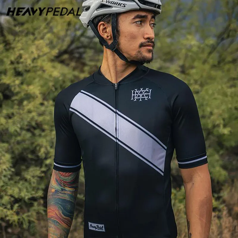 

Cycling Men's Bike Black Reflective Jerseys Short Sleeves Summer Motocross Mountain Bike Downhill Racing Road Bicycle Tops