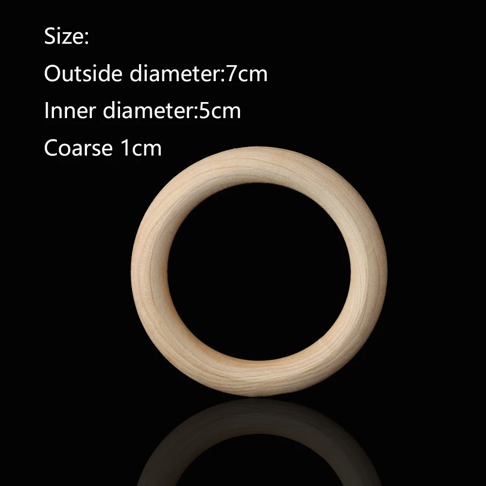 

1pcs 70mm Lead-Free Wooden Teething Rings For 3-12 Month Infants Tooth Care Infant Teether Toy Necklace Bracelet