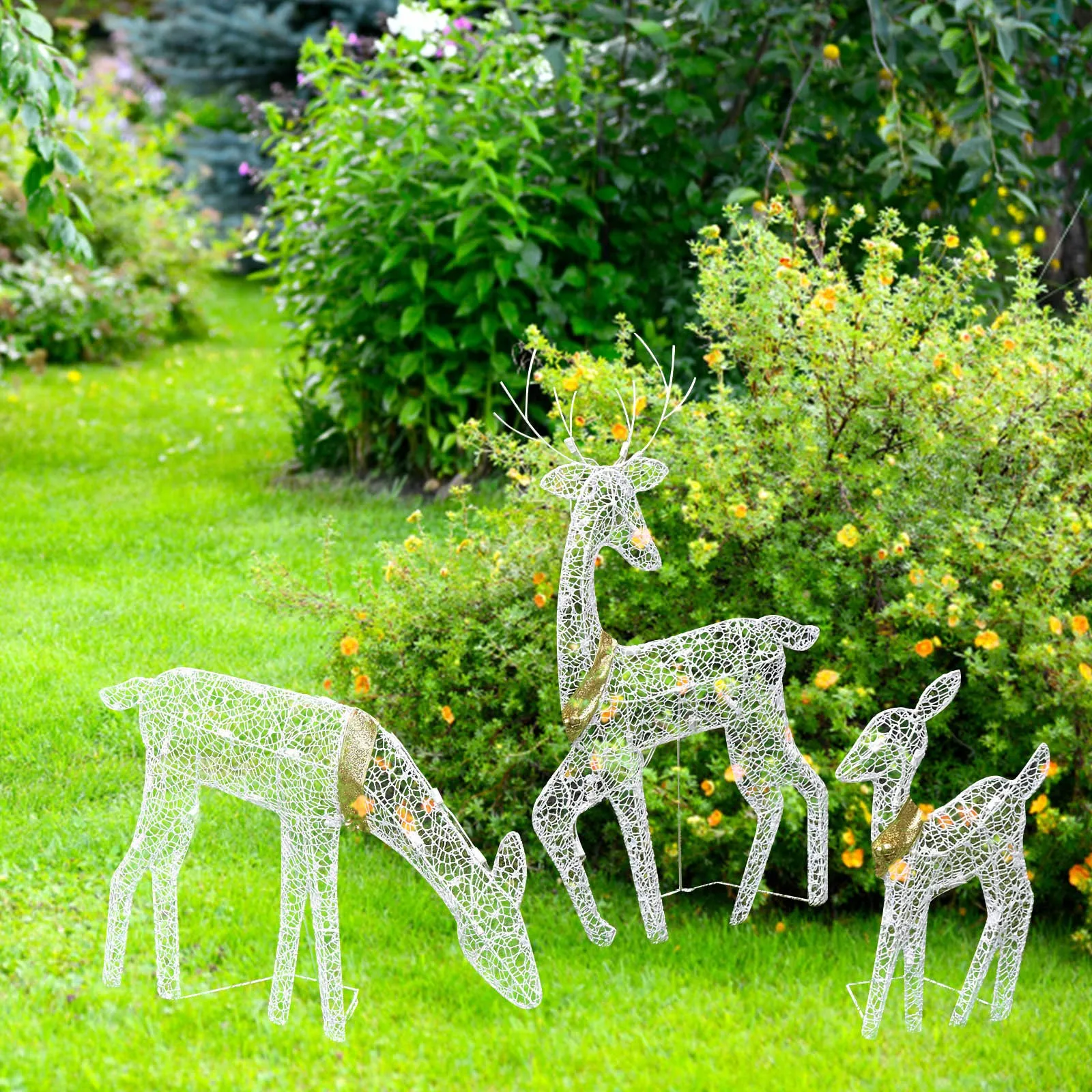 Decoraci&oacute;n navide&ntilde;a iluminada para exteriores, ciervo navide&ntilde;o, vacaciones, familia, navidad-4