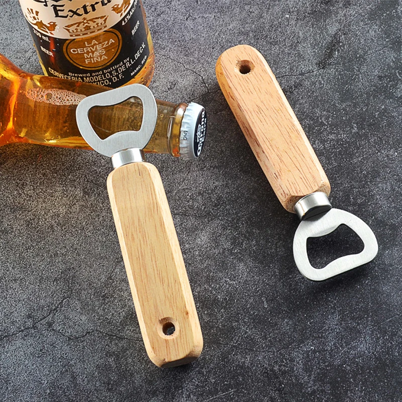 1 шт. открывалка для пива из нержавеющей стали с деревянной ручкой | Дом и сад