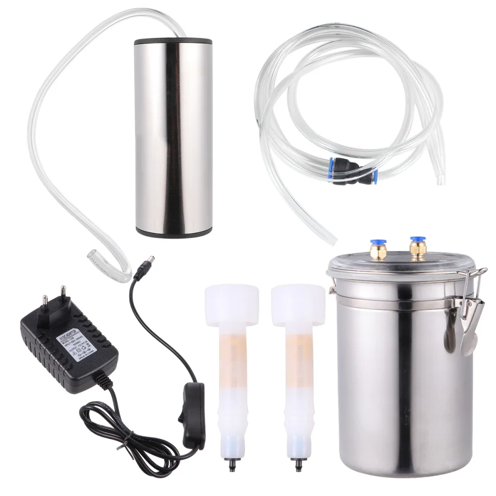 

2L Electric Milking Machine Goat Sheep Stainless Steel Bucket Suction Vacuum Pump Household Milker Milking Machines (UK Plug)
