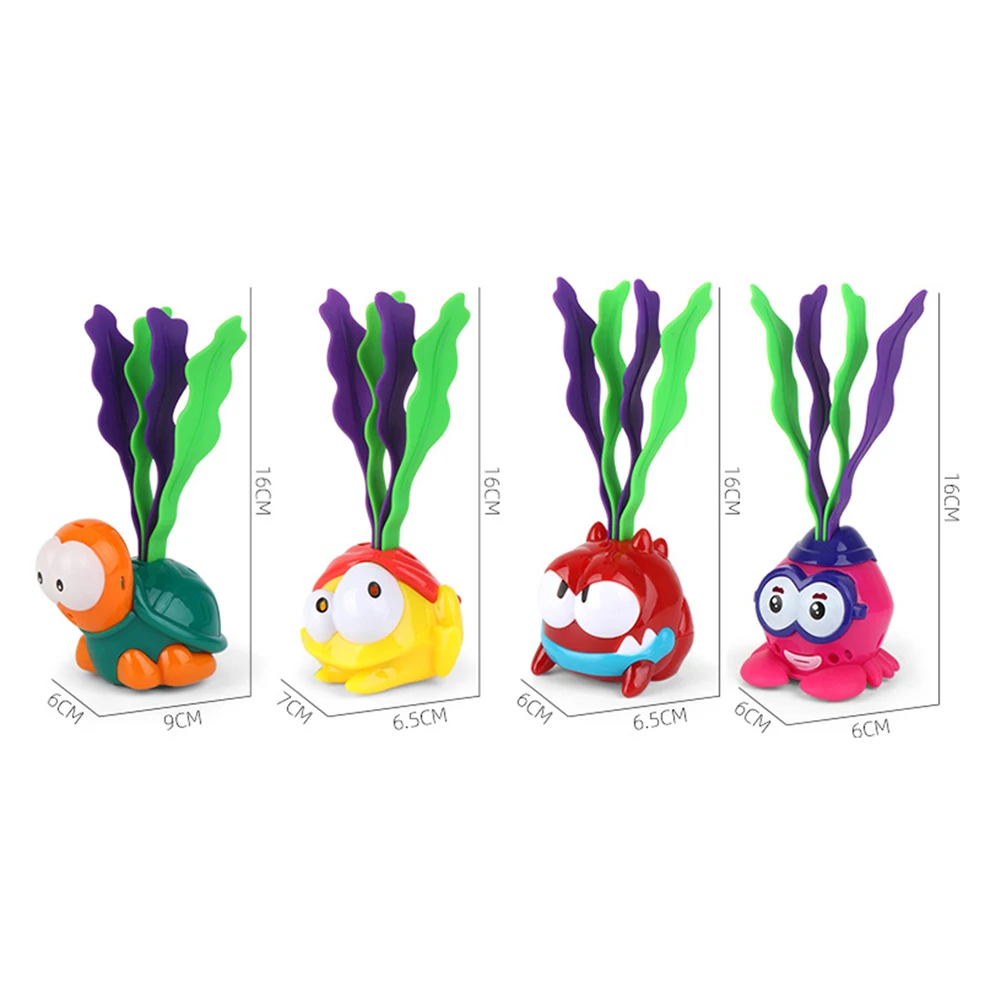 

Tortoise Frog Animal Seaweed Water Induction Automatic LED Glowing Kids Bath Toy