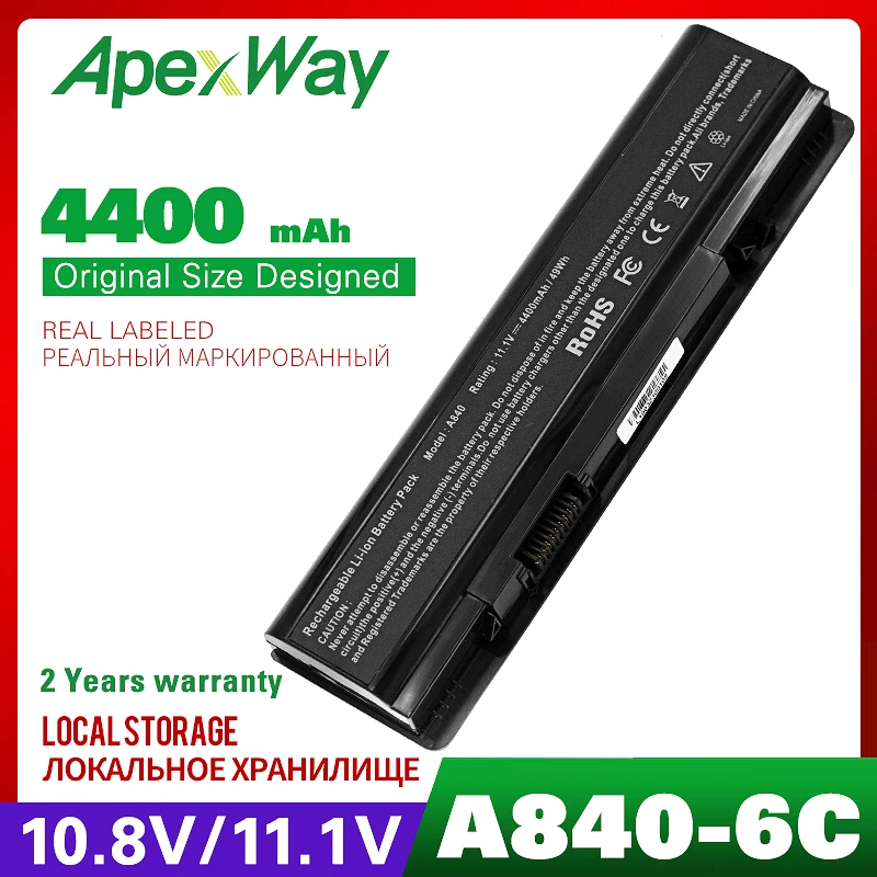 

Аккумулятор для ноутбука dell Vostro 4400 1014 A840 A860 1015-312 0818-451 F286H F287F F287H G069H R988H, 10673 мАч