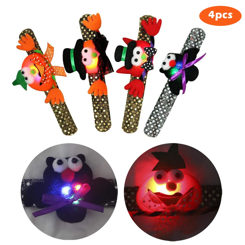 4 шт браслеты на Хэллоуин сверкающими пайетками тыквы летучей мыши СЛЭП