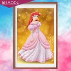 Алмазная живопись Принцесса Диснея 5D сделай сам, мультяшная мозаика русалки Ариэль, алмазная вышивка, хобби, круглая картина, домашний декор