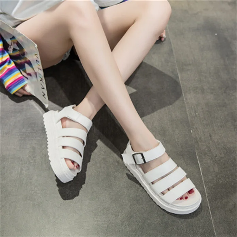 

Sandals Women 2021 Summer New Thick-Soled Sponge Cake Fairy High-Heel Roman Beach Shoes Flat Non-Slip Pregnant Women Shoes