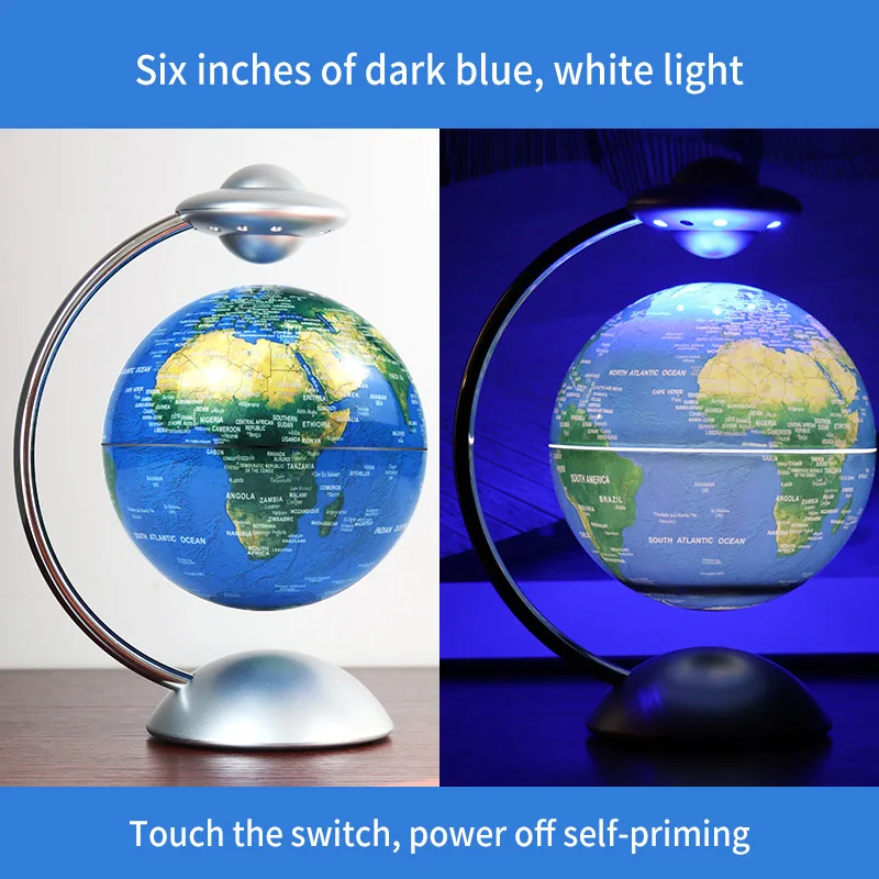 Pаспродажа Цветной светильник с 3D магнитной левитацией для создания атмосферы, ночник с вращающимся круглым Led освещением диаметром 14 см, украшение дл...