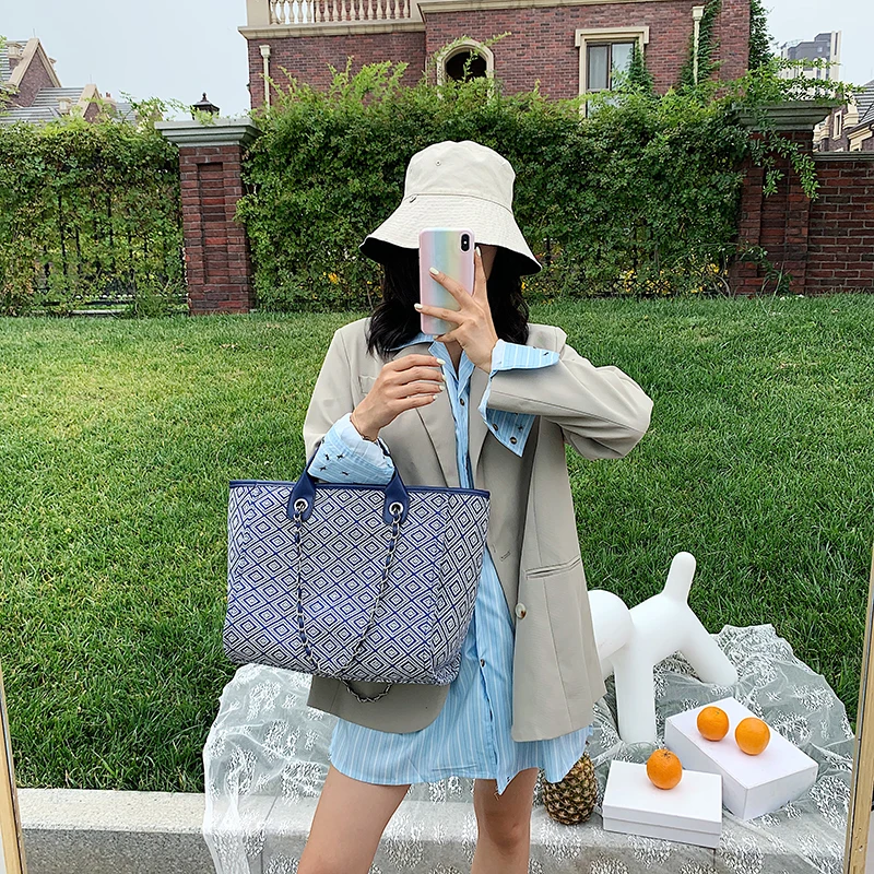 

Fashion Women Handbags Large Capacity Shoulder Bags High Quality Ladies Messenger Bags Luxury Canvas Female Chain Tote Bag New