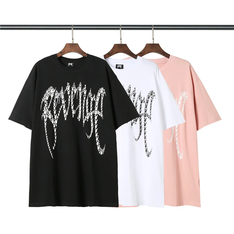 

21ss New High Quality Revenge T-Shirt Fashion Cotton Rabbit Men's And Women's Short Sleeves Black White Pink
