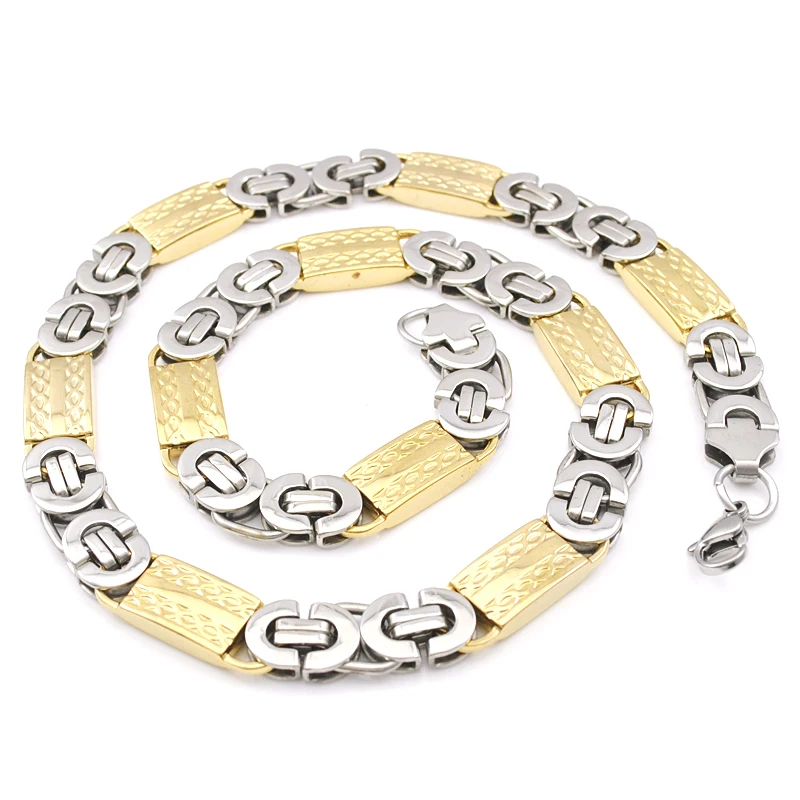 Юбилей 11 мм широкая цепочка ювелирное ожерелье крутой рок византийское плетение