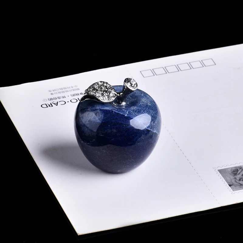 lapis lazuli 1 шт. натуральный кристалл Роза кварц яблочный орнамент модная пара Рождество домашнее декоративное Свадебное Украшение Аксессуары - Цвет: lapis lazuli