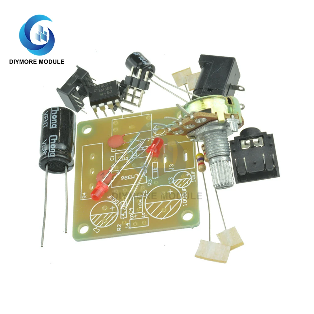 LM386 Mini Audio Amplifier DIY Kit 3.5mm 3V-12V Power Amplifier Suite Trousse Amplificador Module Board Beyond TDA2030