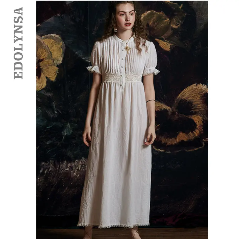 Осенняя одежда для сна белая хлопковая ночная рубашка Виктории размера плюс