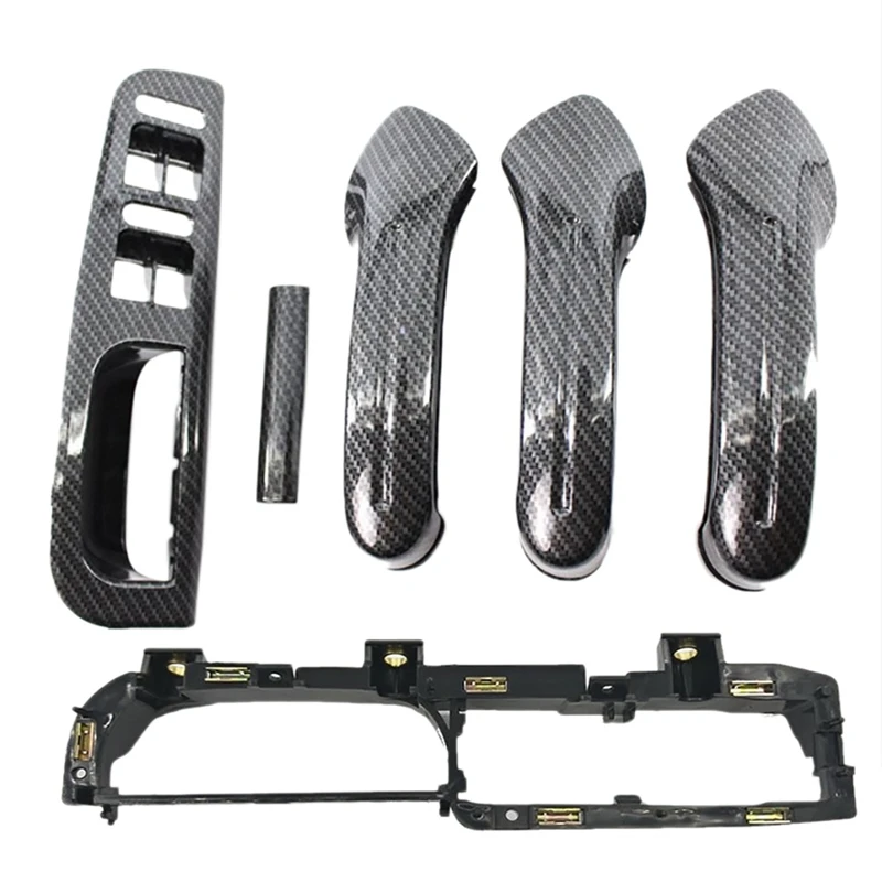 

Carbon Fiber Car Interior Door Grab Handle Cover + Window Lift Switch Panel Cover Set for Jetta Golf MK4 1999-2004