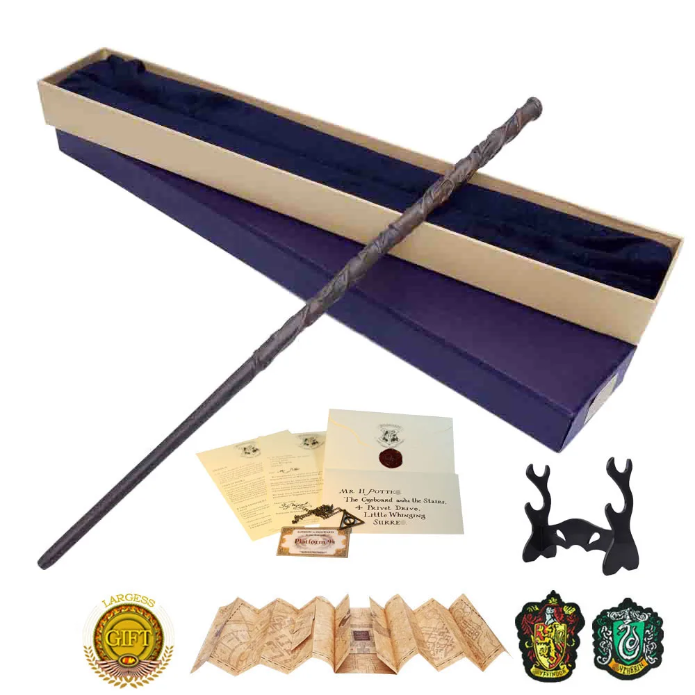 

Metal Core Magic Wand Toys Letter Map Stand Badge As Free Gift