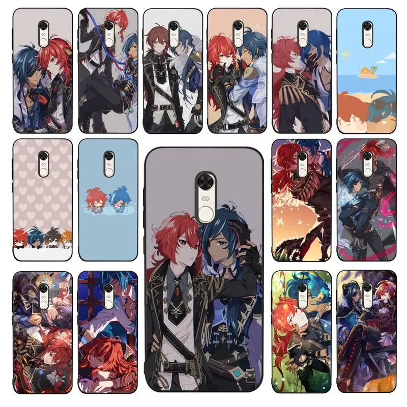 

MaiYaCa Kaeya And Diluc Genshin Impact Phone Case for Redmi 5 6 7 8 9 A 5plus K20 4X 6 cover