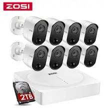 ZOSI HD-TVI 8CH Security Cameras System Kit with 2TB 8*2MP/5MP Day Night Vision PIR CCTV Home Security Camera Video Surveillance