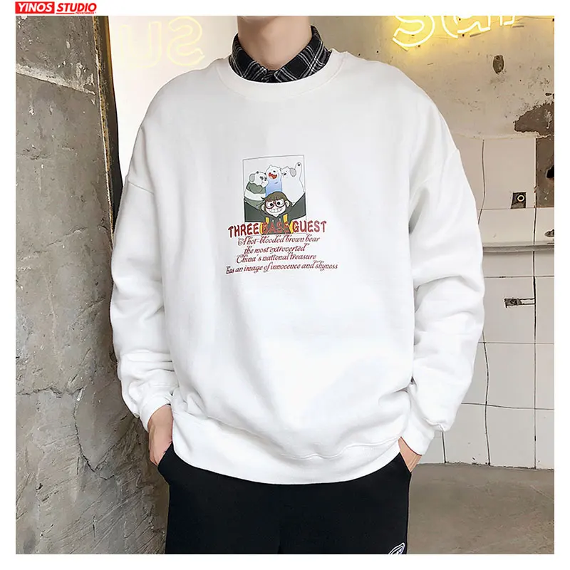 Dropshipping Male Spring O-Neck Long Sleeve Hoodies Mens Causal Streetwear Sweatshirt Baggy Fashion Print Pullover | Мужская одежда