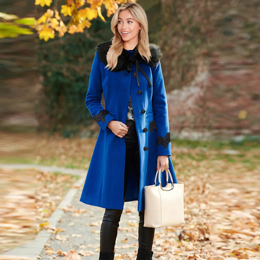 

Кардиган, куртка, съемный одноворотник до груди, сращивающаяся нишевая элегантная женская куртка для зрелой матери, кружевное офисное пальто, Осень-зима