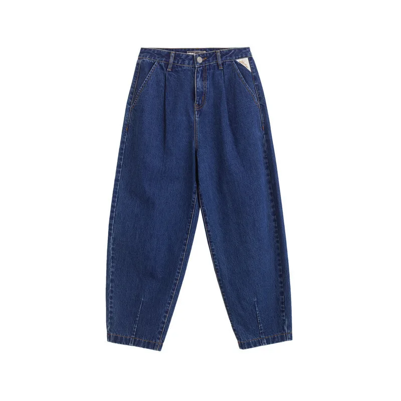 INMAN Winter Cotton Material Mid Waist Artistic Loose Style Carrot Straight Shape Women Jeans Pants |