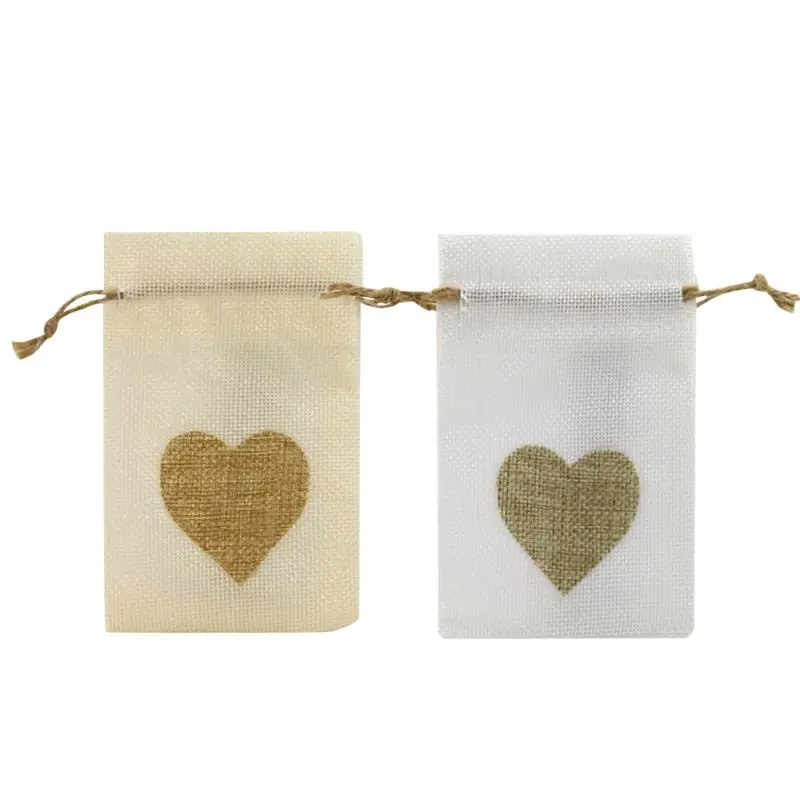 

50 шт., льняной мешок на шнурке для хранения бусин, ювелирных изделий, макияжа, подарков, конфет 517E