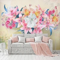 custom mural wallpaper 3d beautiful lily flowers fresco living room bedroom background wall sticker self adhesive home d%c3%a9cor