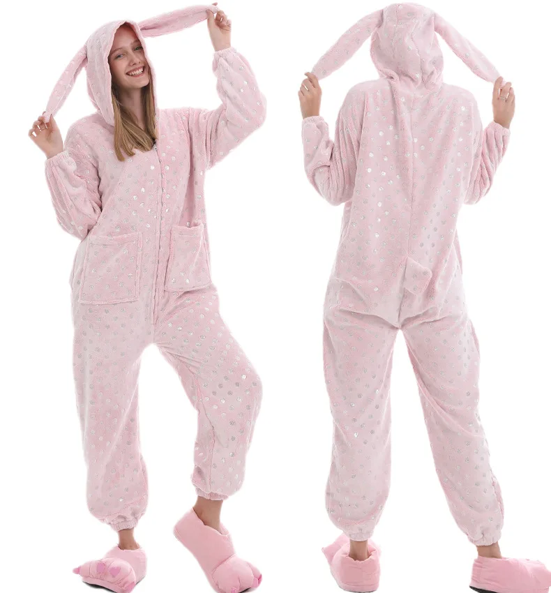 Пижама кигуруми в виде единорога Фланелевая пижама кролика для взрослых
