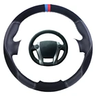 Изготовленный на заказ Чехол рулевого колеса автомобиля Черный для Toyota Prius 2009-2015 Aqua 2014 2015 замша кожа Авто оплетка рулевого колеса