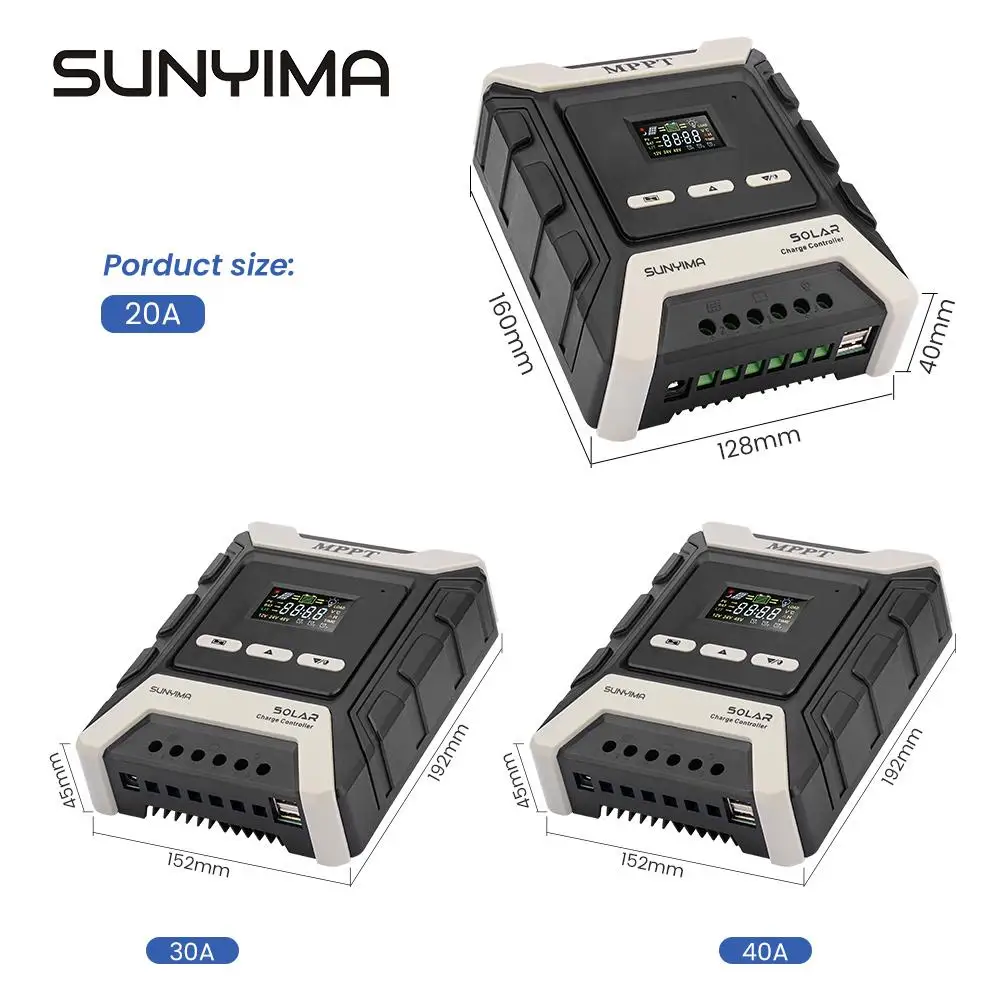 Контроллер солнечного зарядного устройства SUNYIMA 40A 30A 20A MPPT 12 В 24 автоматический