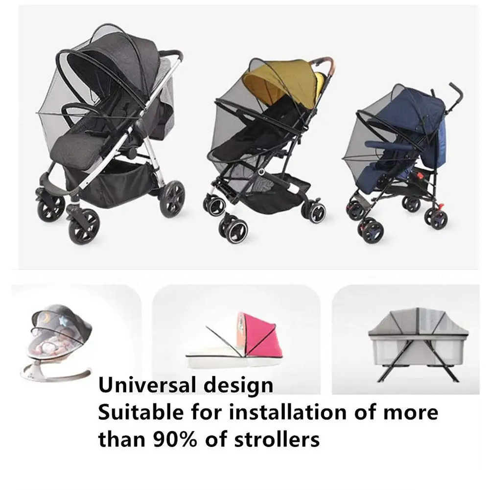 

Kawaii Universal Baby Carriage Mosquito Net Full Cover Encryption Anti-mosquito High Net Umbrella Trolley Landscape Baby Car Mos