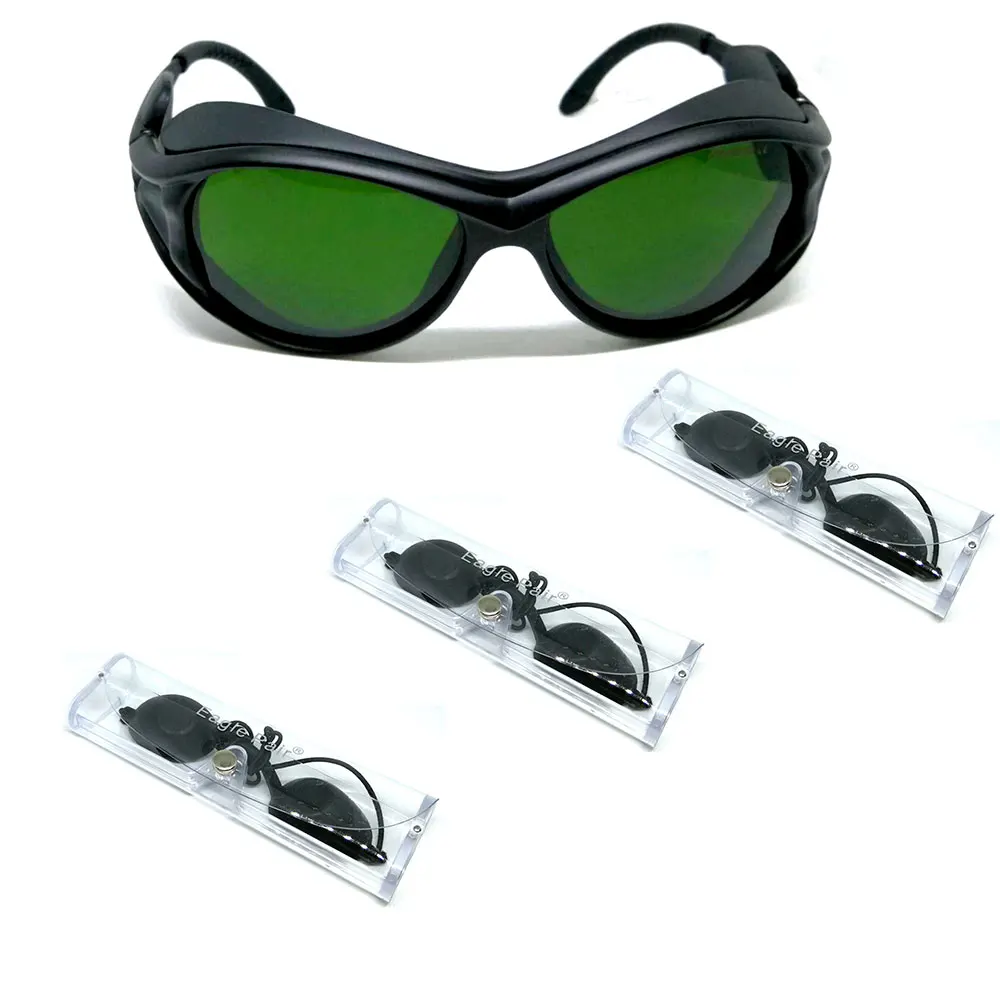 

1pc 200nm-2000nm CE IPL Laser Protection Goggles/Glasses For Operator With 3pcs Beauty Clients Eyepatch Eyeshield