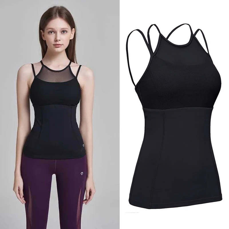

Sexy Inner Pad Yoga Vest Women Fitness Top Sleeveless Sports T-Shirts Running Tank Top Gym Jogging clothing for Women shirt
