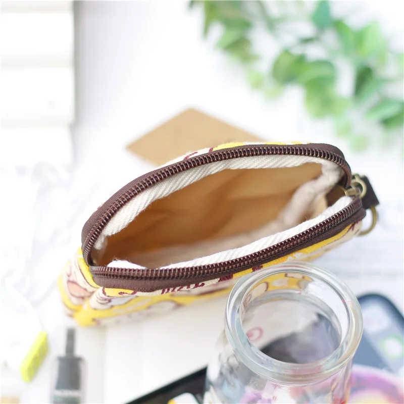 Холщовые женские Мини-кошельки с мультяшным принтом Детские кошельки маленькие