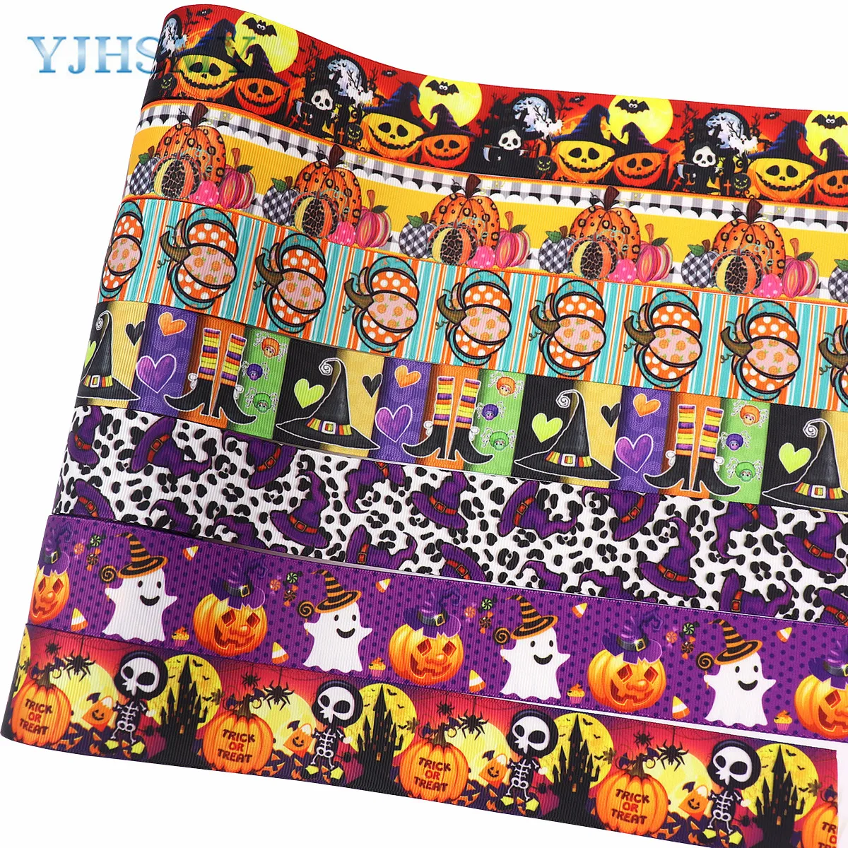 

M-21723-1175 5 yards 1-1/2inche Halloween handmade DIY heat transfer ribbon webbing threaded belt ribbed ribbon satin ribbon