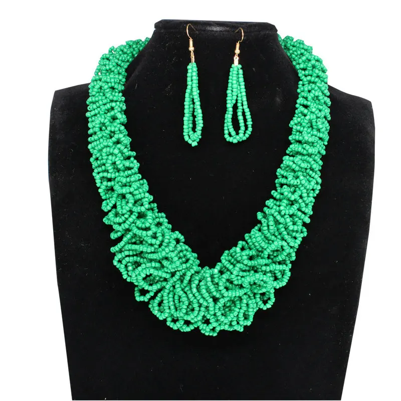 Модное свадебное ожерелье в африканском стиле для невесты серьги бусины форме