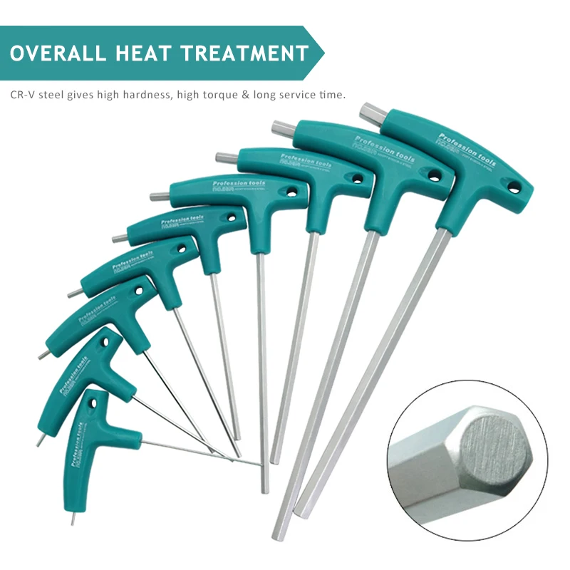 

6/9Pcs Hex Key Set T Handle Hexagon Wrench Screw Nut Unniversal Spanner Screwdriver For Bike Household Repair Hand Tools
