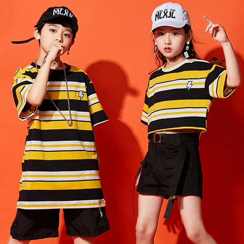 Детский танцевальный костюм в стиле хип хоп укороченный топ для мальчиков и