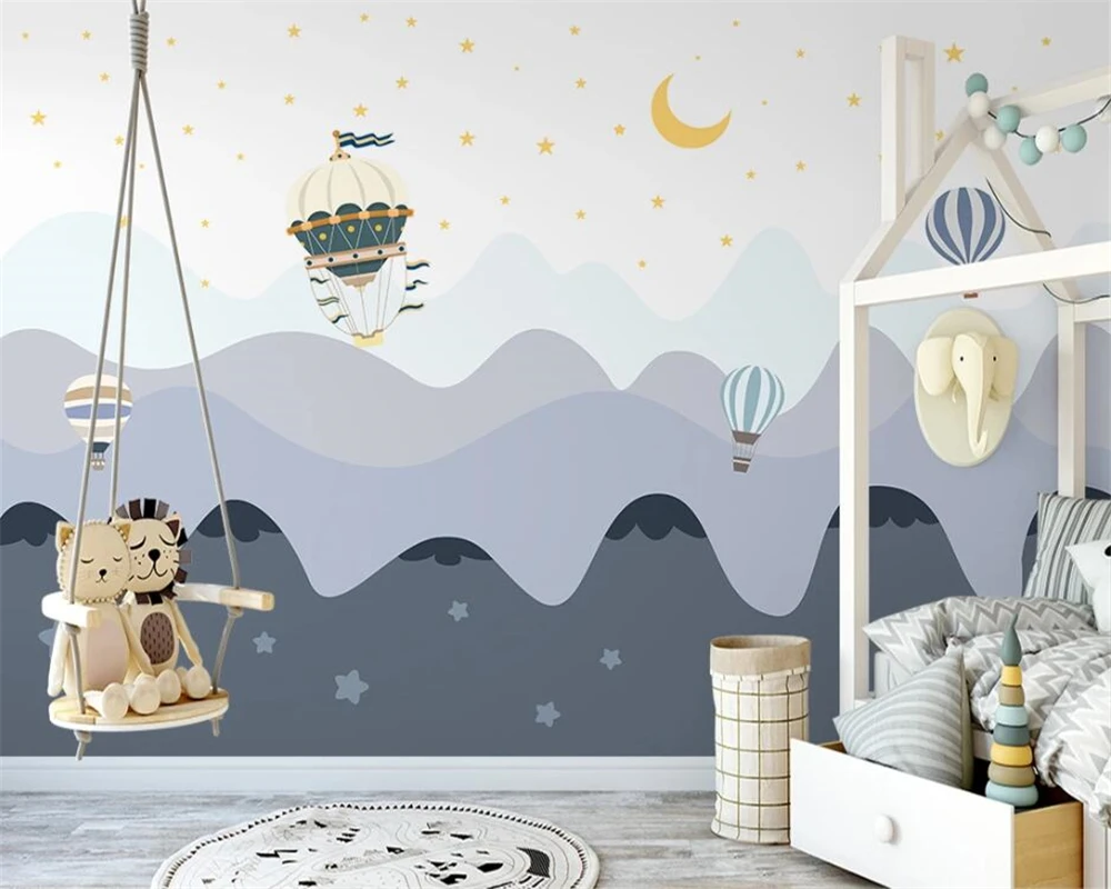 

Beibehang индивидуальный Скандинавский современный минималистичный ручной росписи маленький медведь фон для детской комнаты обои