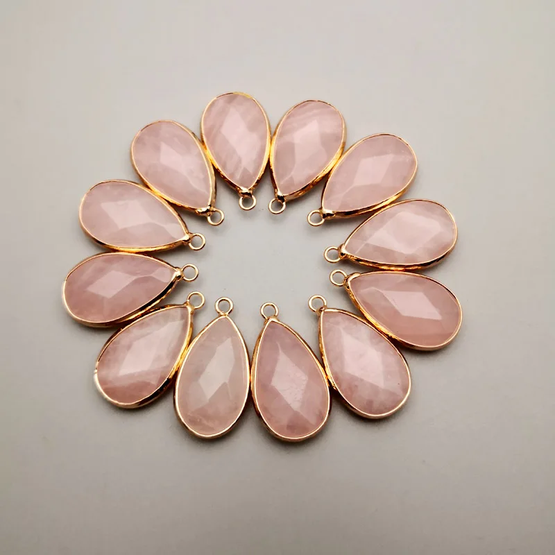 Модные 12 шт. кварцевые розы капли воды из металлического сплава покрытого