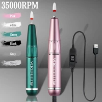 35000rpm electric nail drill machine professional nail drill handpiece potable usb control nail drill pen for manicure nail gel