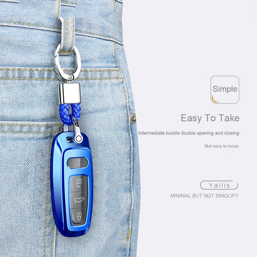 

Hot Sale TPU Car Key Case Cover Shell For Audi A6 A7 A8 Q8 E-tron C8 D5 A8L A6L 2018 2019 Car Stying Accessories