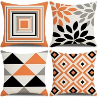 orange color throw pillow case mid century geometric cushion covers for home sofa chair decorative pillowcases